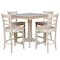 International Concepts 36 in. x 36 in. Square Top Pedestal Table  With 4 Counter Height Stools Set of 5 K-3636TP-27B-S6172-4 - alternate 1
